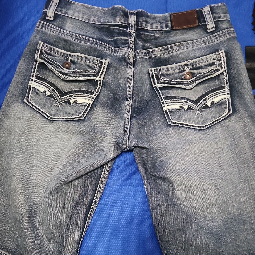 Flypaper Blue Jean Shorts with White Stitching